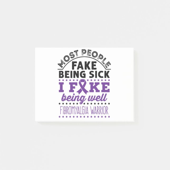 Fibromyalgie Krieger Fake gut Post-it Klebezettel (Vorderseite)
