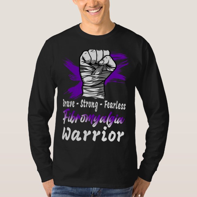 Fibromyalgie Krieger Lila Unterstützung für den Ka T-Shirt (Vorderseite)
