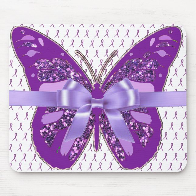 Fibromyalgie Lila Bewusstseinsbildung Band-Maus-Pa Mousepad (Vorne)