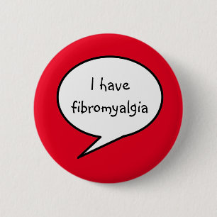 Fibromyalgie, rotes Bewusstsein Button
