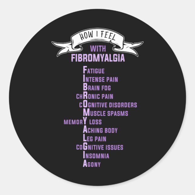 Fibromyalgie-Spoonie und Fibro-Bewusstsein Runder Aufkleber (Vorderseite)