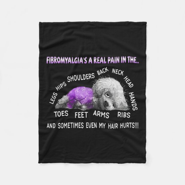 Fibromyalgie's A Real Pain Bichon Frise Hund 1 Fleecedecke (Vorderseite)