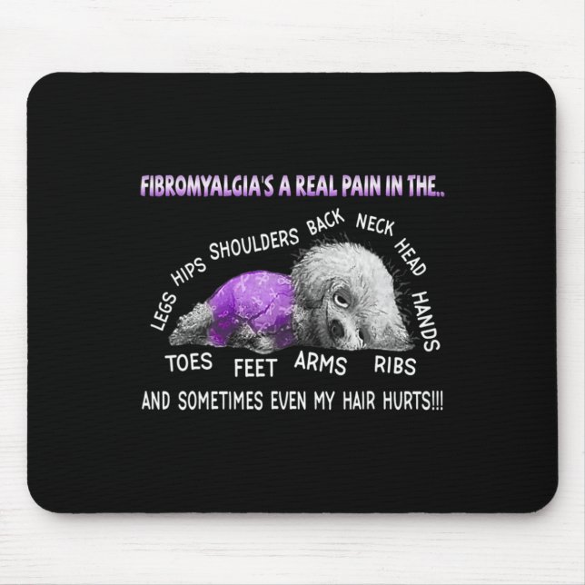 Fibromyalgie's A Real Pain Bichon Frise Hund 1 Mousepad (Vorne)
