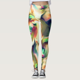 Fibrose Färbung mit schimmernden Farben und glatte Leggings