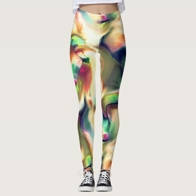 Fibrose Färbung mit schimmernden Farben und glatte Leggings (Vorderseite)