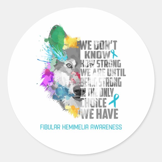 Fibular Hemimelia Awareness Ribbon-Unterstützung G Runder Aufkleber (Vorderseite)