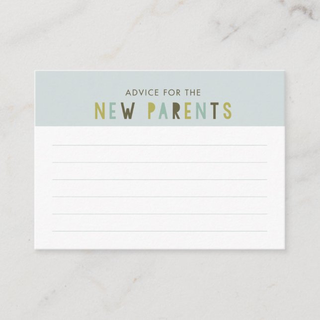 Fiche de conseil Baby shower des couples d'effort  (Devant)