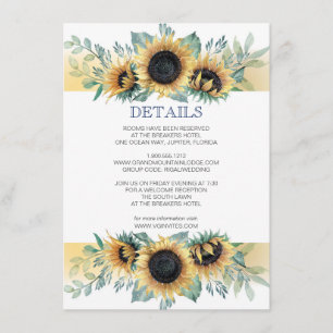 Fiche de détails Sunflower et Invitation bleu mari