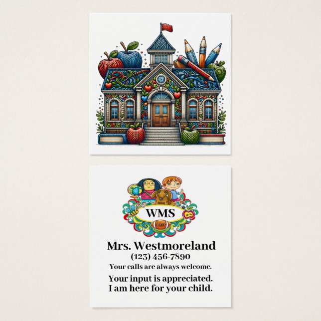 Fiche de distribution School-Teacher Voir Reverse (Devant & derrière)