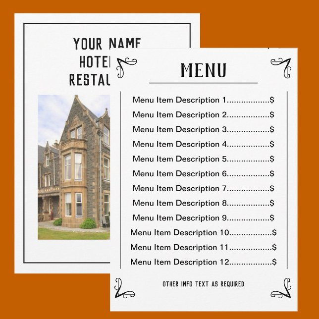 Fiche de menu téléchargeable avec annonces modifia (Créateur téléchargé)