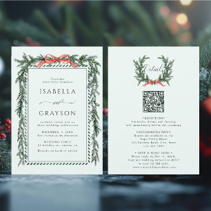 Fichten-Garland-Hochzeit Alles in Einem Mintgrün Einladung