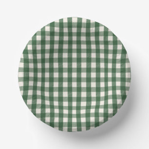 Fichten-Gingham-Weihnachten Pappteller