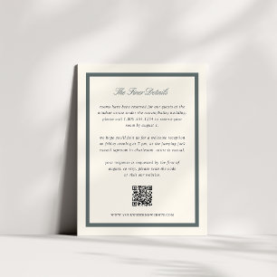 Fichten-Klassiker-Script-Hochzeitsdetails QR-Code Begleitkarte
