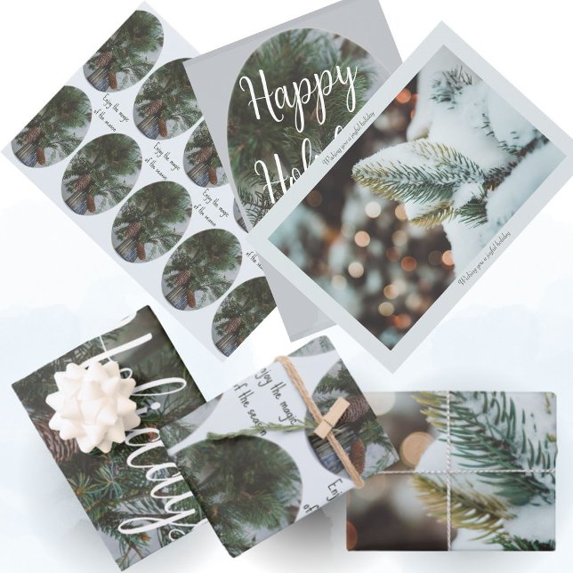 Fichtenzweig im skandinavischen Stil Geschenkpapier Set (Von Creator hochgeladen)