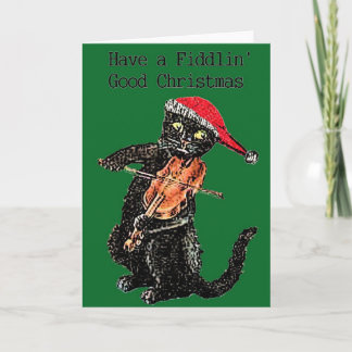 Fiddle Cat Weihnachtskarte Feiertagskarte