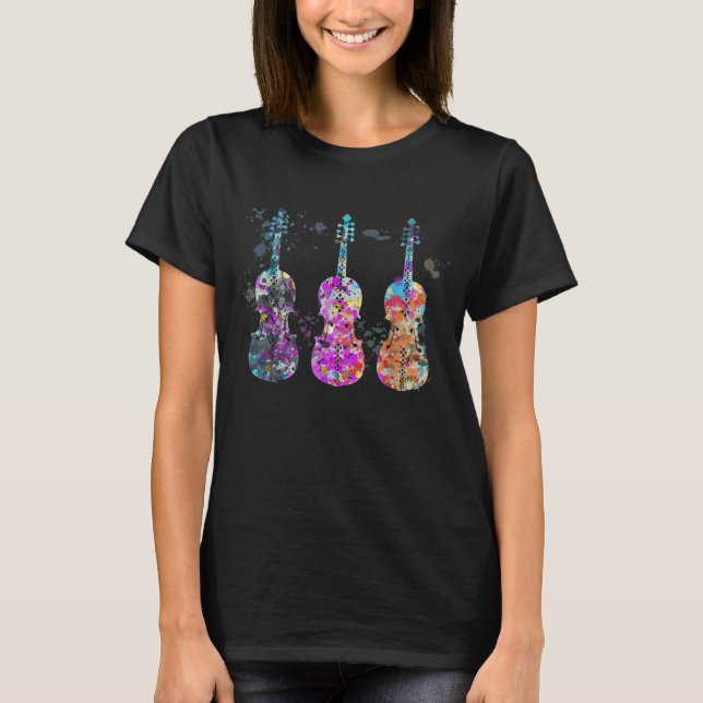 Fiddle-Instrument-Silhouette T-Shirt (Vorderseite)