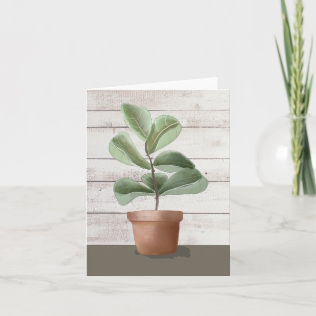 Fiddle Leaf Feigenbaum Wasserfarbene Pflanze (Vorderseite)