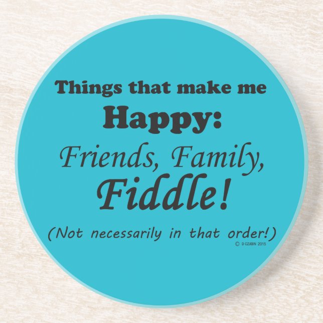 Fiddle macht mich glücklich sandstein untersetzer (Vorne)
