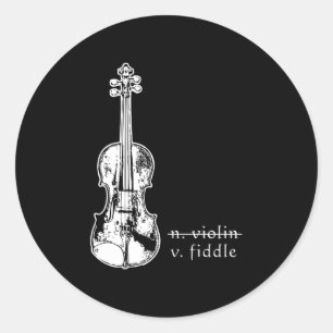 Fiddle Not Violin Bluegrass Country Music-Geschenk Runder Aufkleber