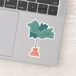 Fiddle Tree Leaf Houseplant Handgezogene Aufkleber