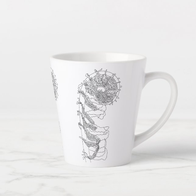 Fiddlehead Fern Illustration Milchtasse (Rechts)