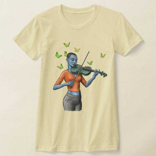 Fiddler Dreamscape - Mädchen und Schmetterlinge T-Shirt (Ablage )