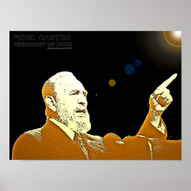 Fidel Castro-24x18-DRUCKEN Poster (Vorne)