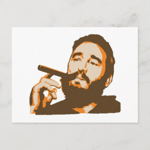 Fidel Castro avec carte postale Portrait Cigar