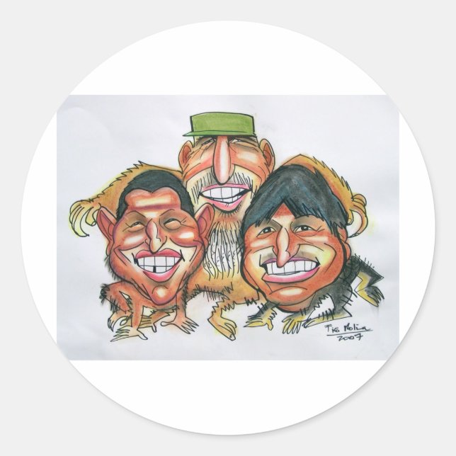 Fidel castro, Hugo chavez, evo morales Runder Aufkleber (Vorderseite)