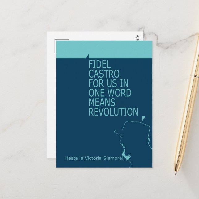 Fidel Castro, Presidenz, Revolution, Kuba, Havanna Postkarte (Vorderseite/Rückseite Beispiel)
