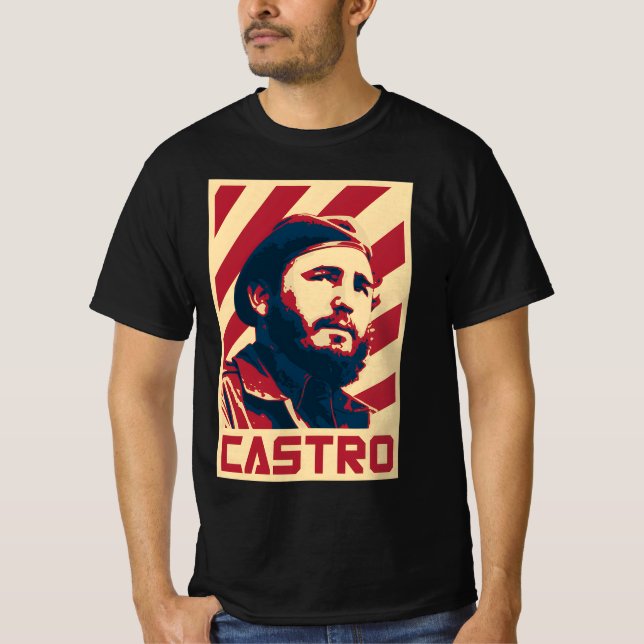 " Fidel Castro Retro Propaganda" T-Shirt (Vorderseite)