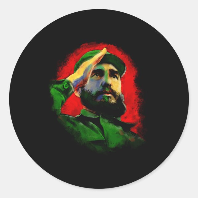 Fidel Castro Runder Aufkleber (Vorderseite)