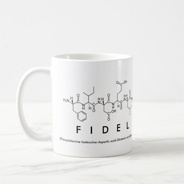 Fidel-Peptidname-Tasse Kaffeetasse (Links)