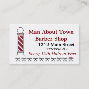 Fidélité Barber Punch Card Client Loyalty Carte de visite