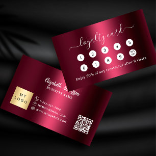 Fidélité Burgundy QR logo d'entreprise 10 visite carte de f