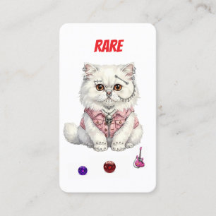 Fidélité Carte de collectionneur Punk Rare Chat-Rébel Blanc