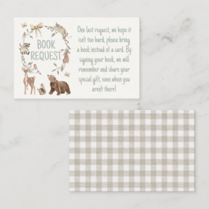 Fidélité Carte de demande de livre pour baby shower Rustiqu