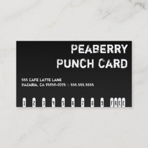 Fidélité Carte de punch pour boissons au café noir