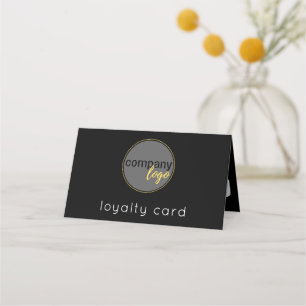 FIDÉLITÉ CARTE DE RÉCOMPENSE DE LOGO D'AFFAIRES NOIRES CART