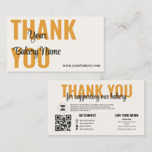 Carte de remerciement de boulangerie Gold