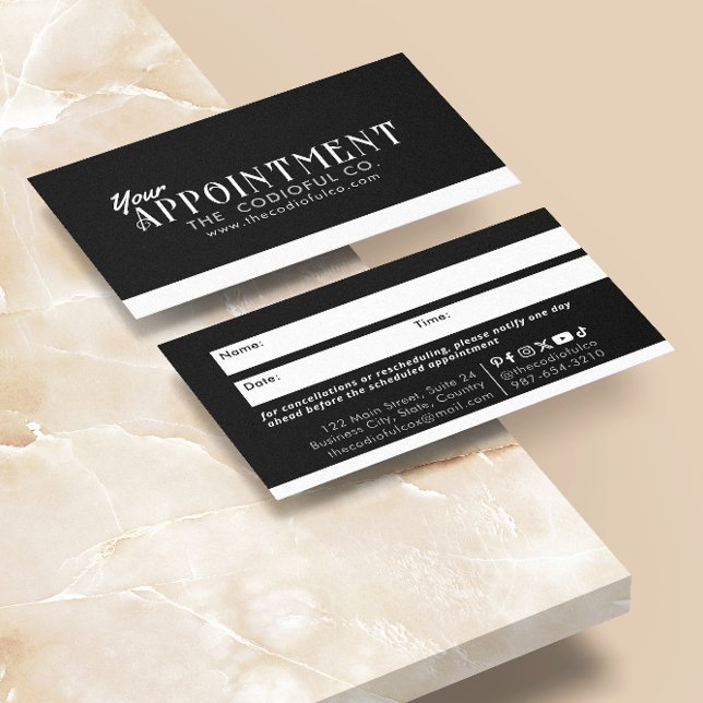 Fidélité Carte de rendez-vous noire (Créateur téléchargé)