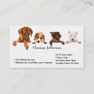 Fidélité Carte de visite du service de pose de familiers