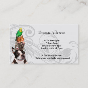 Fidélité Carte de visite du service de pose pour animaux