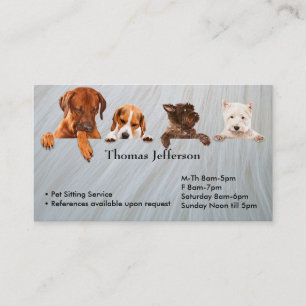 Fidélité Carte de visite du service de pose pour animaux