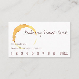 Fidélité Carte perforée de boissons de café de Peaberry