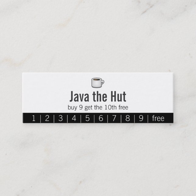 Fidélité Carte perforée de boissons de logo de Java (Devant)