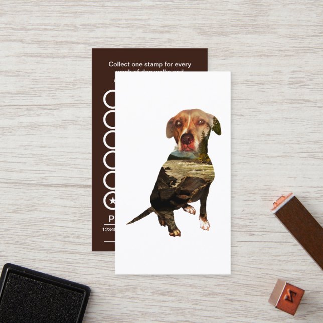 Fidélité carte perforée de chien de double exposition (Devant/Arrière en situation)