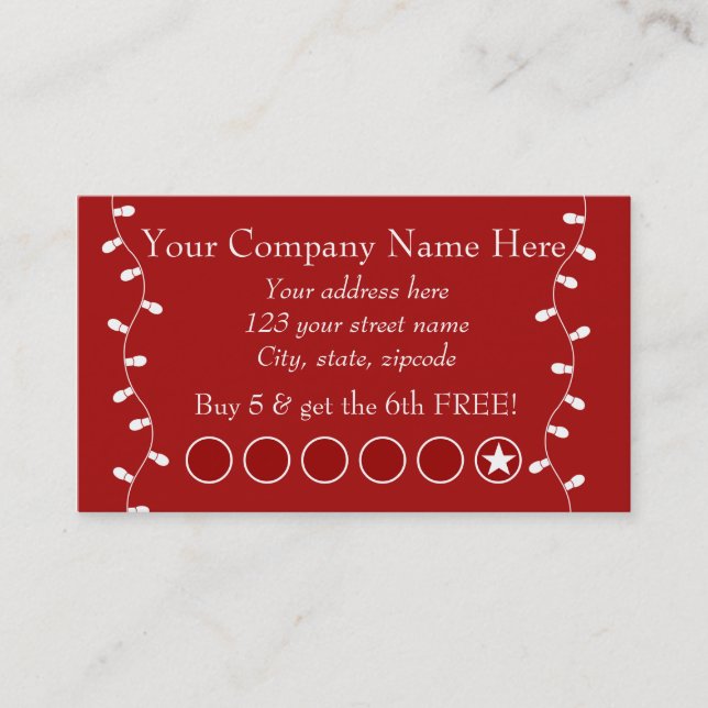 Fidélité Carte perforée promotionnelle d'affaires de fête (Devant)