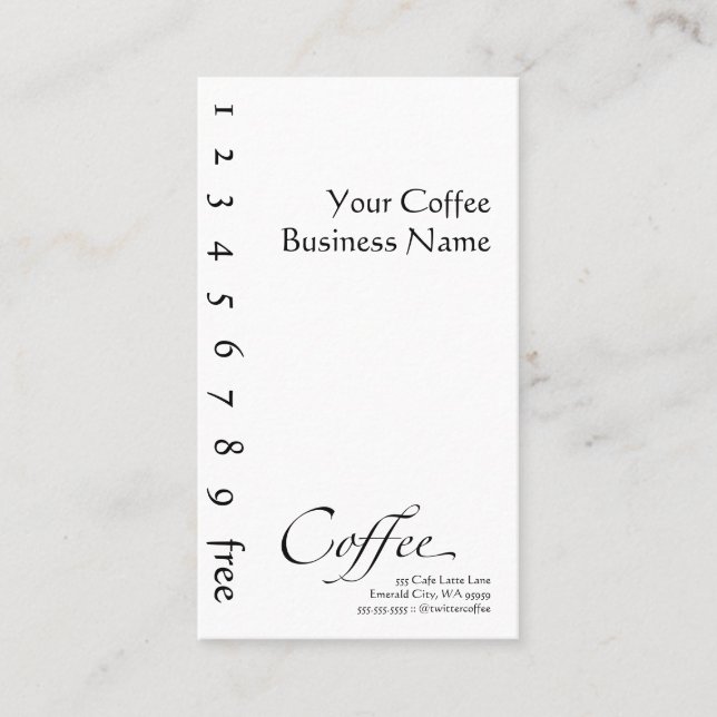 Fidélité Carte perforée verticale de café (Devant)