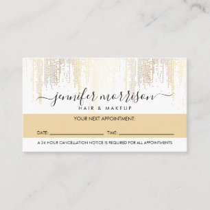 Fidélité Glam Script Gold Confetti Pluie Carte de rendez-vo